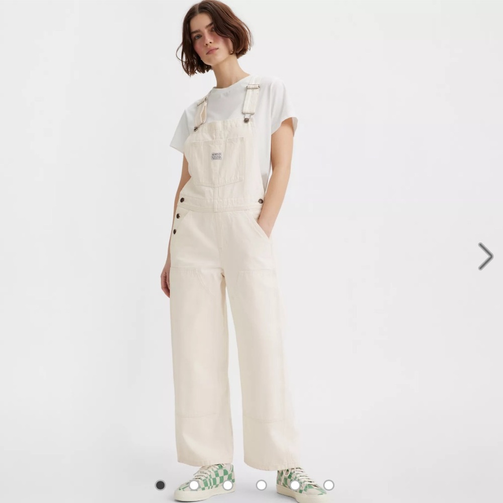 Levi’s Baggy High Waist Overalls White